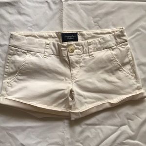 White low rise shorts